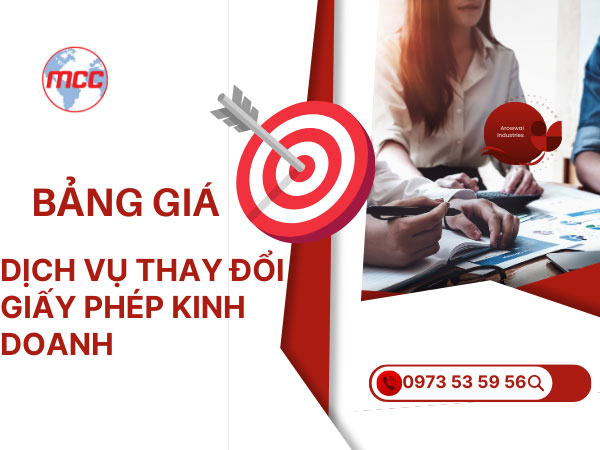 Bảng giá dịch vụ thay đổi giấy phép kinh doanh trọn gói