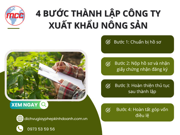 Quy trình 4 bước thành lập công ty xuất khẩu nông sản đi Châu Âu