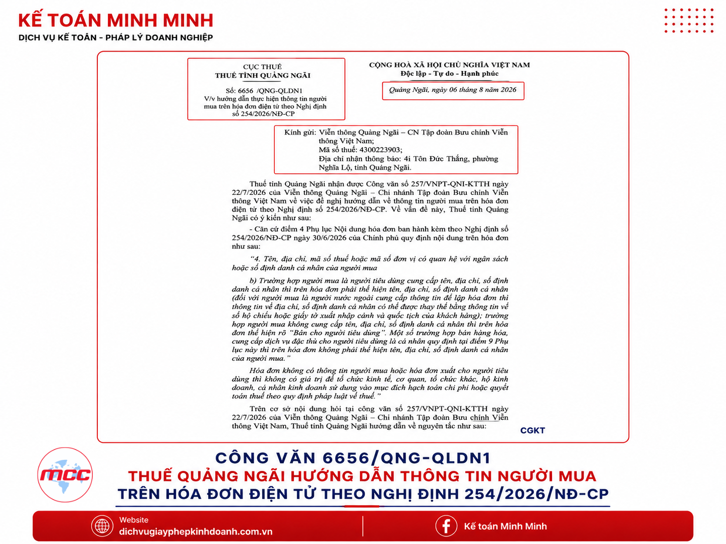 Công văn 6656/QNG-QLDN1
