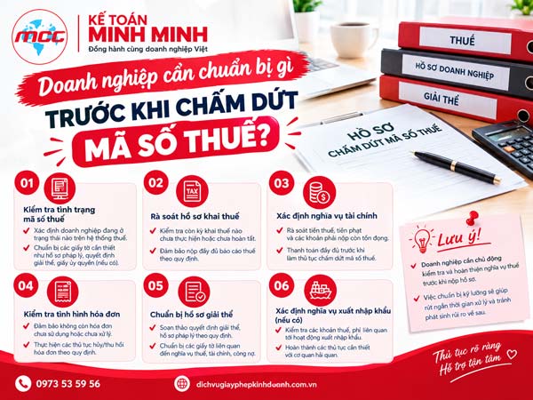 Doanh nghiệp cần chuẩn bị gì trước khi chấm dứt mã số thuế