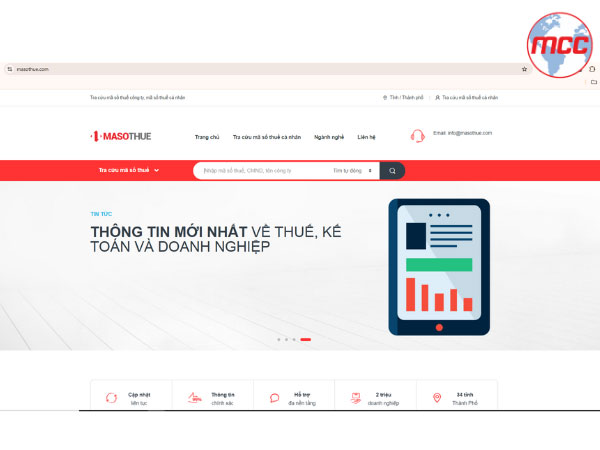 Tra cứu MST qua website masothue.com
