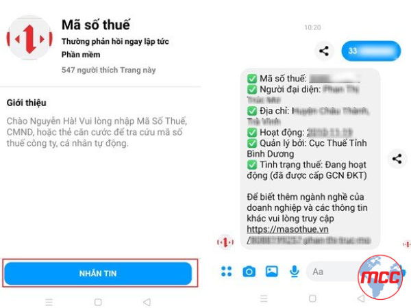 Tra cứu qua mesenger đơn giản, chính xác