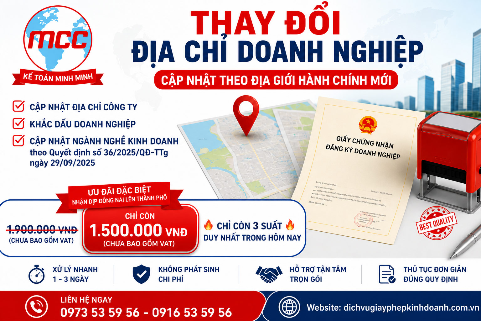Dịch vụ thay đổi địa chỉ doanh nghiệp theo địa giới hành chính mới tại Kế toán Minh Minh