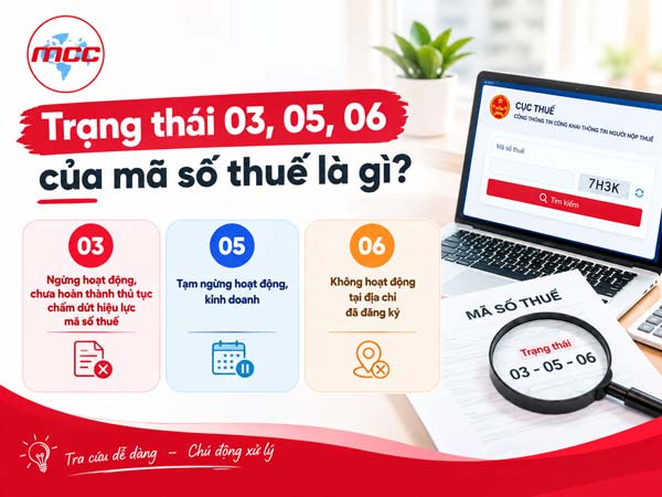 Trạng thái 03,05,06 của mã số thuế là gì